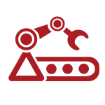 The Machine Manufacturing icon represents that Simplex services this industry.